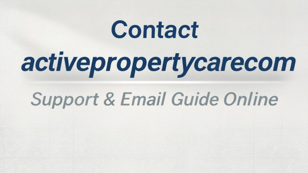 Contact activepropertycarecom: Support & Email Guide Online
